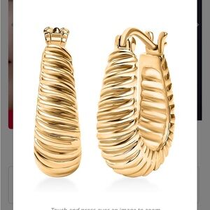 Bronzella Collection Twisted
Rope Hoop Earrings 18K YG Plated
Bronze Brand New